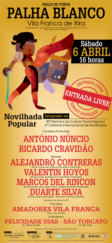 Novilhada de Promoção aos Jovens Toureiros na Praça de Toiros Palha Blanco