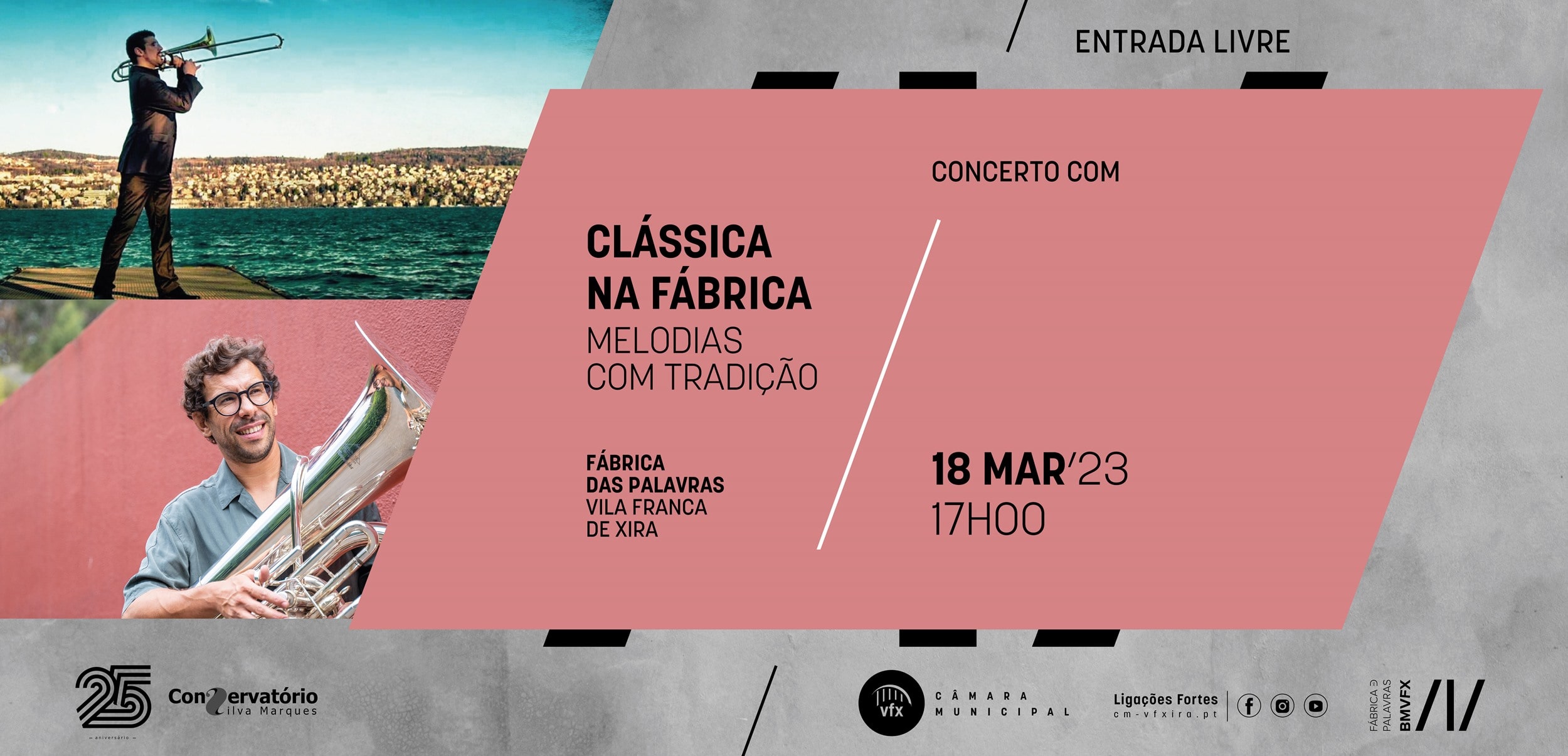 Duo de trombone e tuba atuam na Clássica na Fábrica