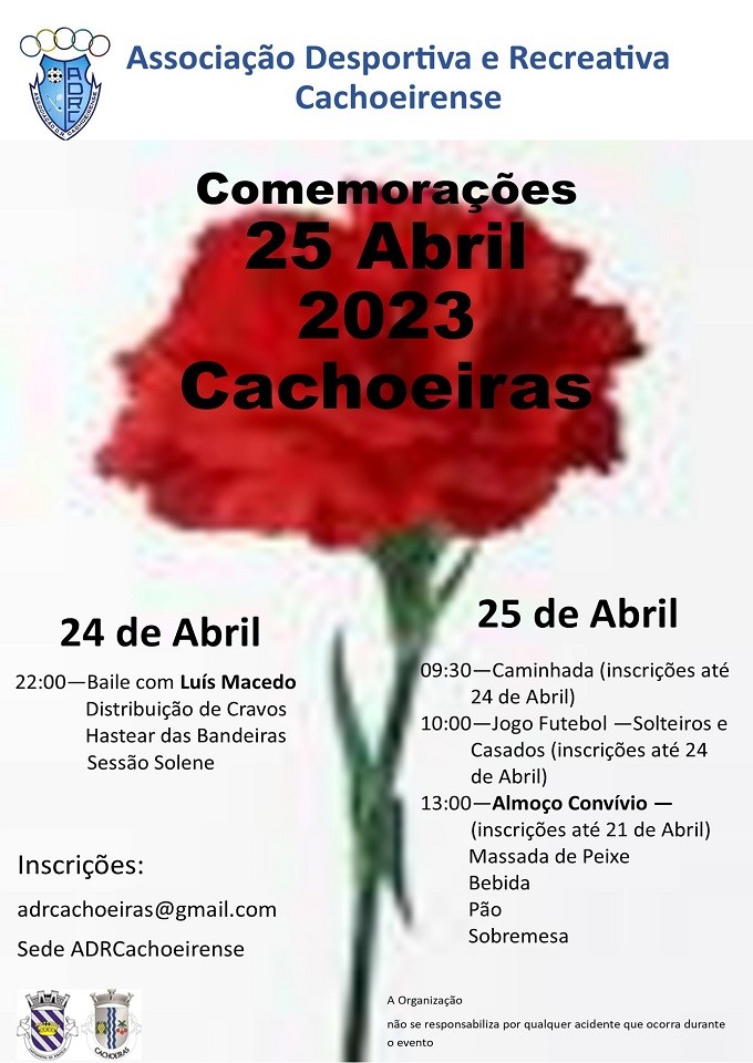 Comemorações 25 Abril Cachoeiras 2023