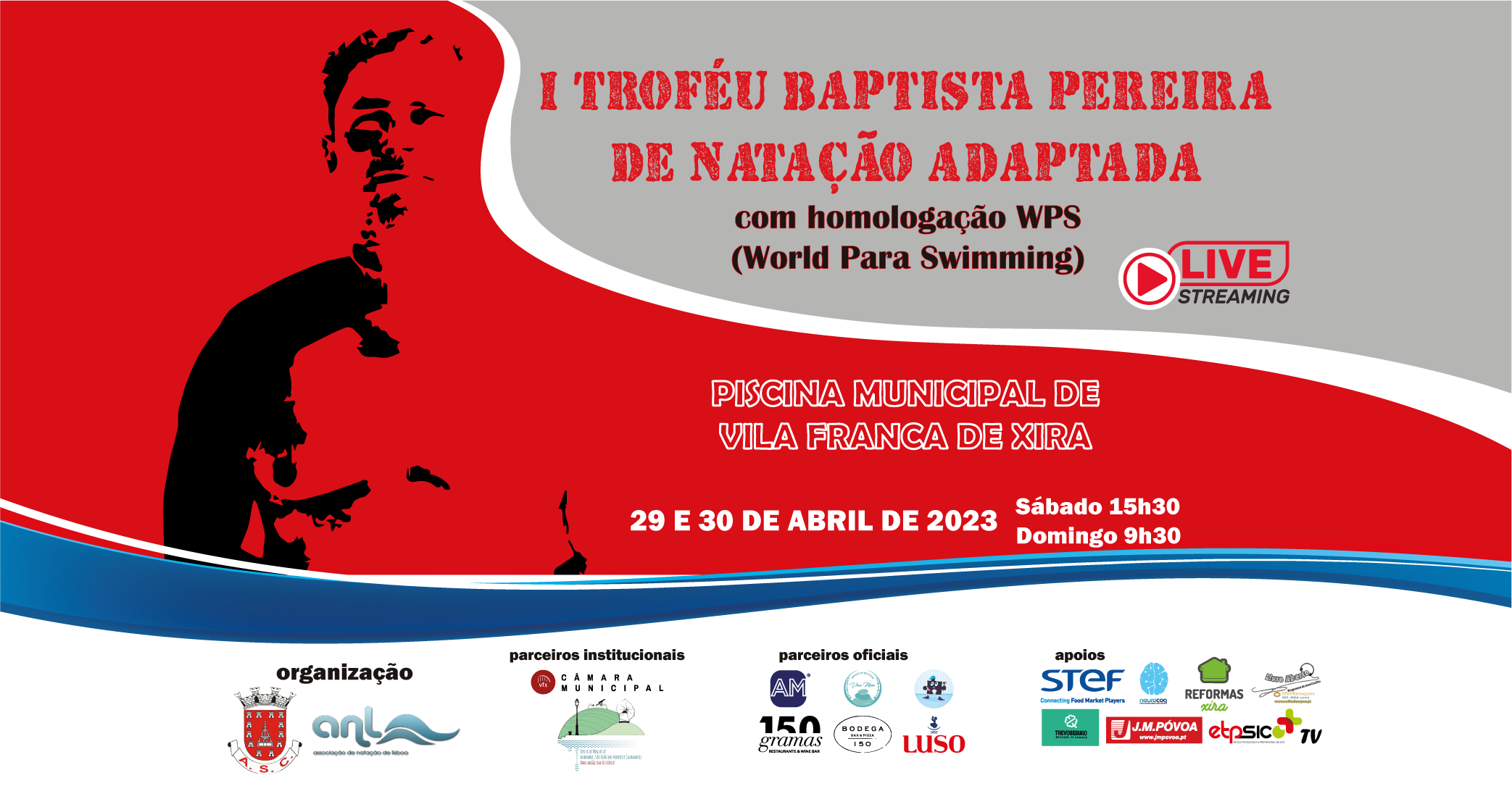 90 atletas participam no I Troféu Baptista Pereira de Natação Adaptada em Vila Franca de Xira