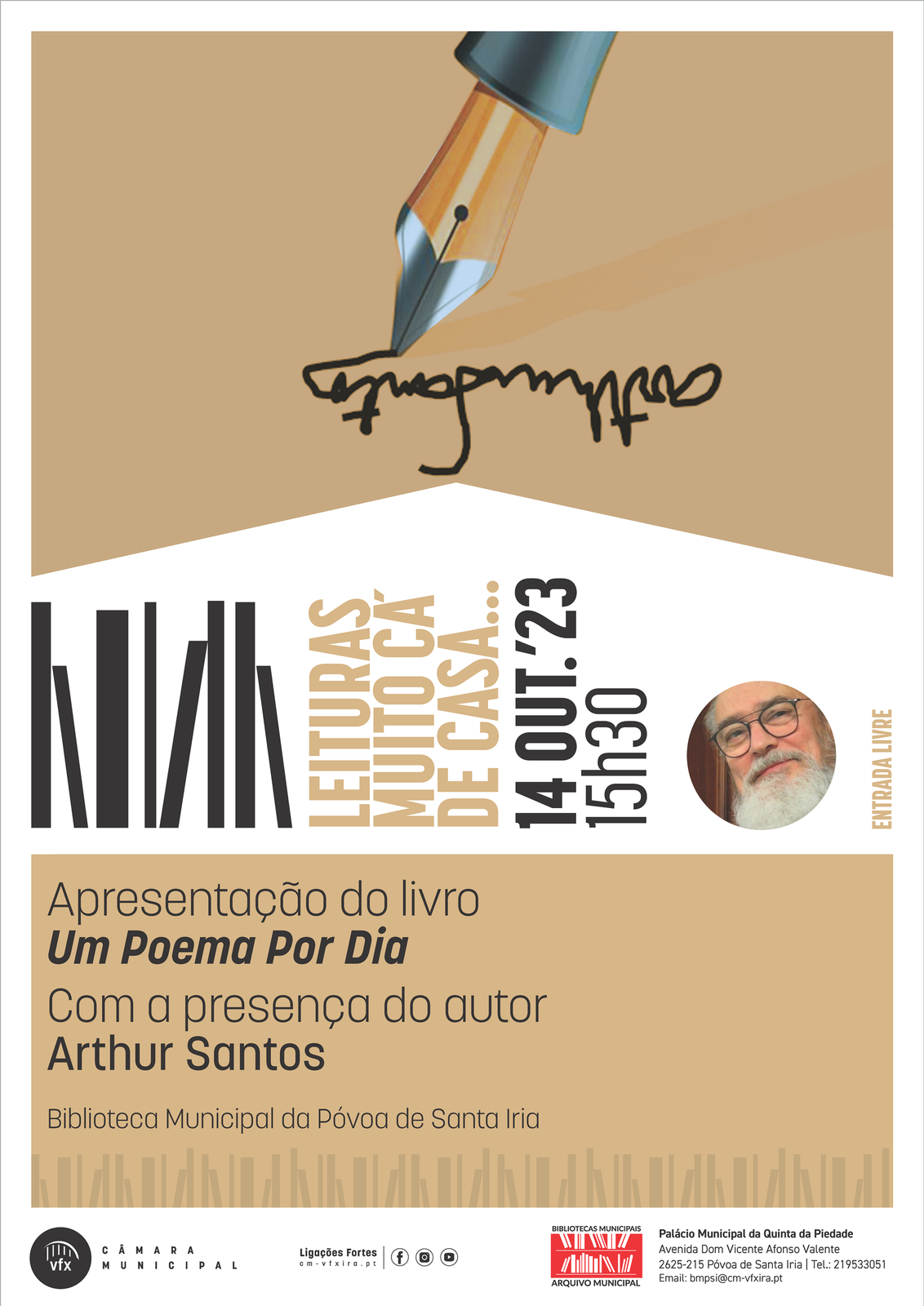 Biblioteca Municipal da Póvoa de Santa Iria apresenta o livro “Um poema por dia” do  autor Arthur...