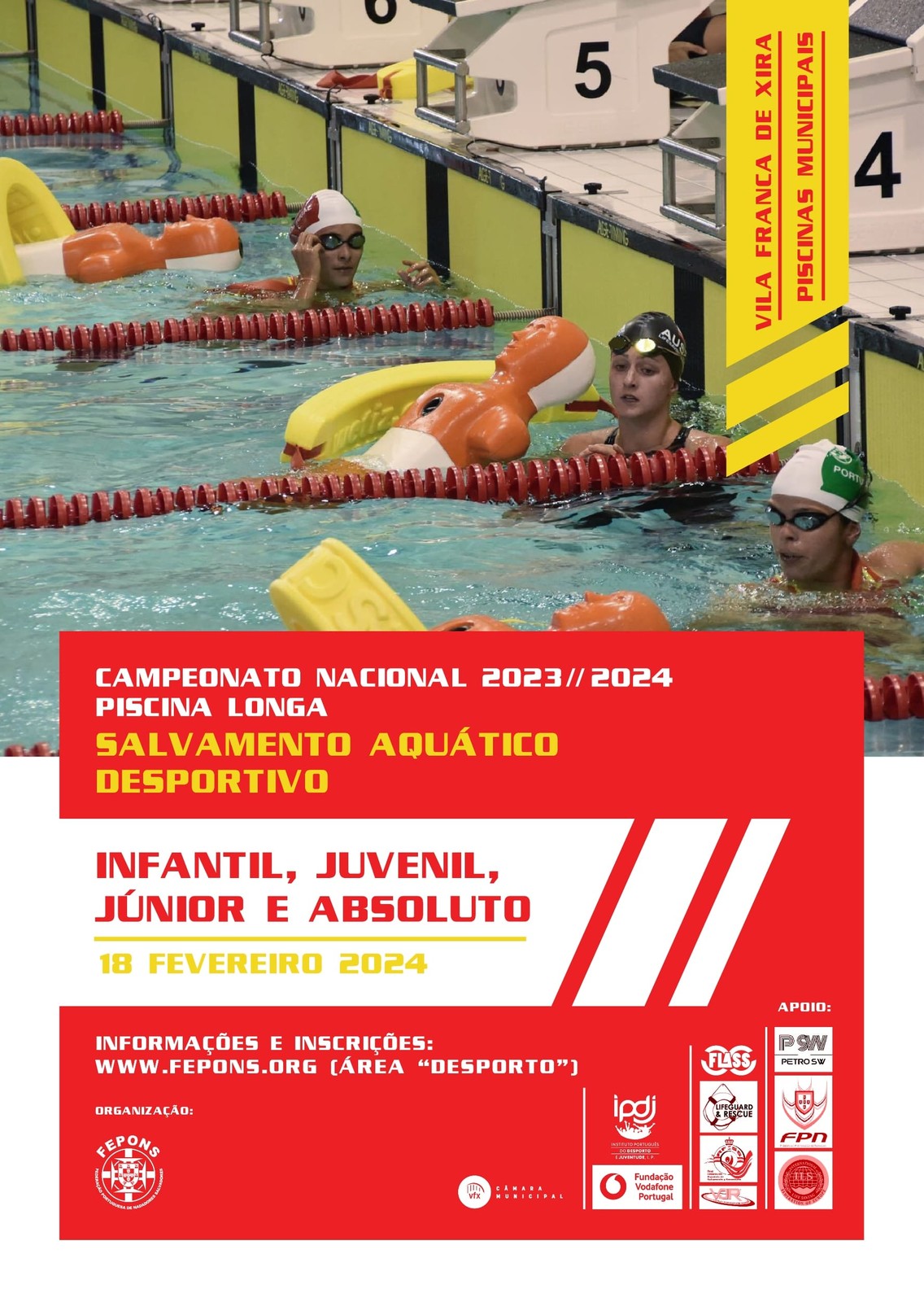 Vila Franca de Xira acolhe o Campeonato Nacional de Salvamento Aquático Desportivo em Piscina Lon...