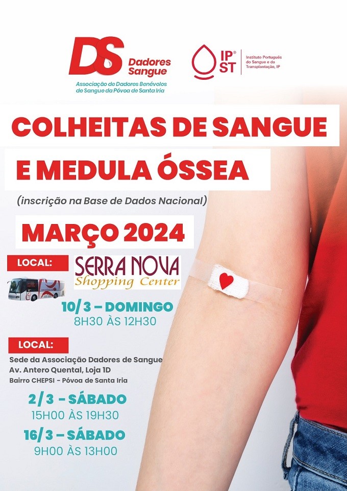 Colheitas de Sangue e Medula Óssea - Março 2024