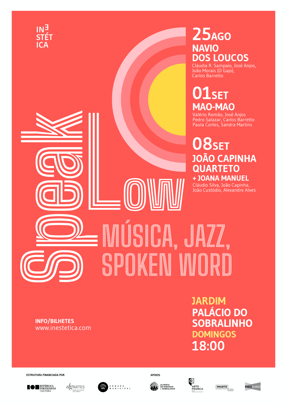 Música e "spoken word" no jardim do Palácio do Sobralinho nos próximos três domingos