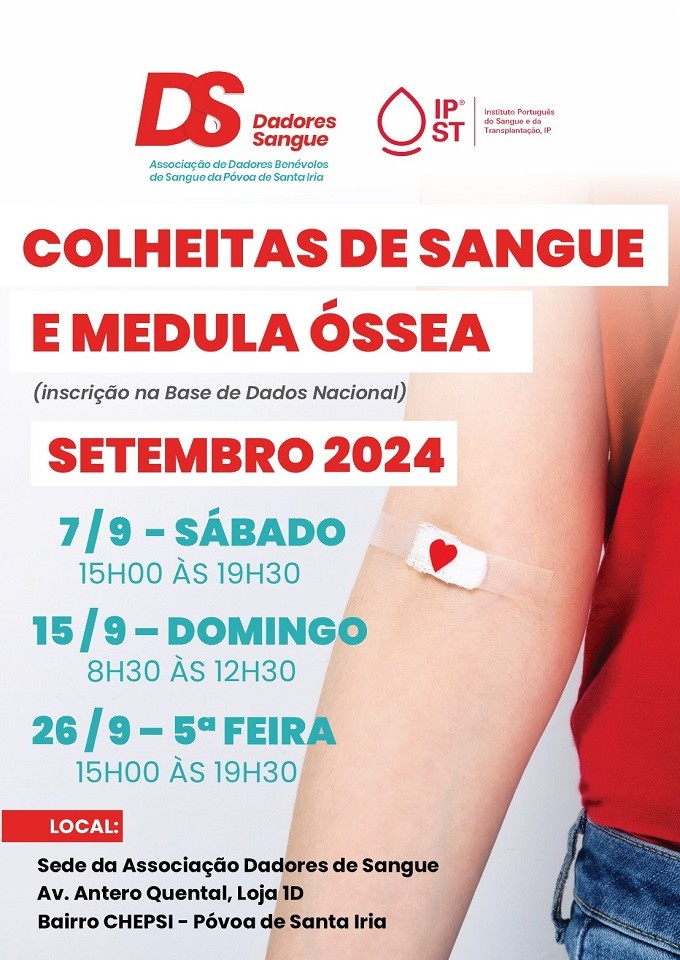 Colheita de Sangue e Medula Óssea - Setembro 2024