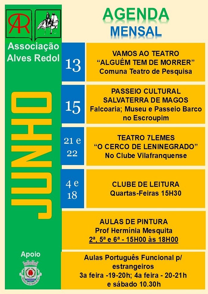Agenda Mensal - Associação Alves Redol