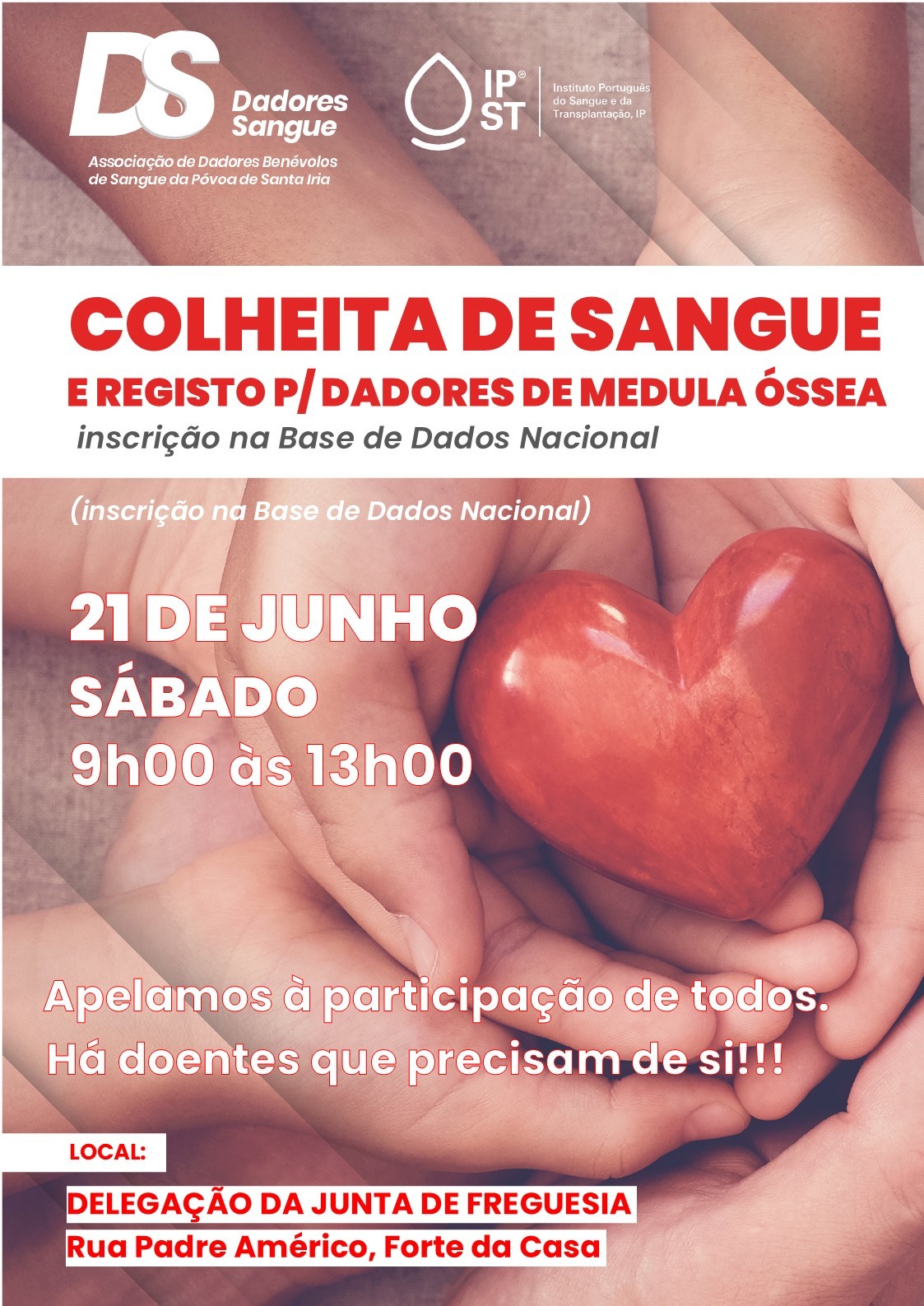 Colheita de Sangue e Registo para Dadores de Medula Óssea